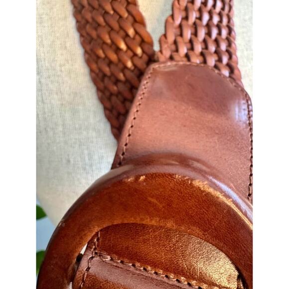 Vintage Braided Leather Belt with Leather Buckle made in Italy - Picture 7 of 7
